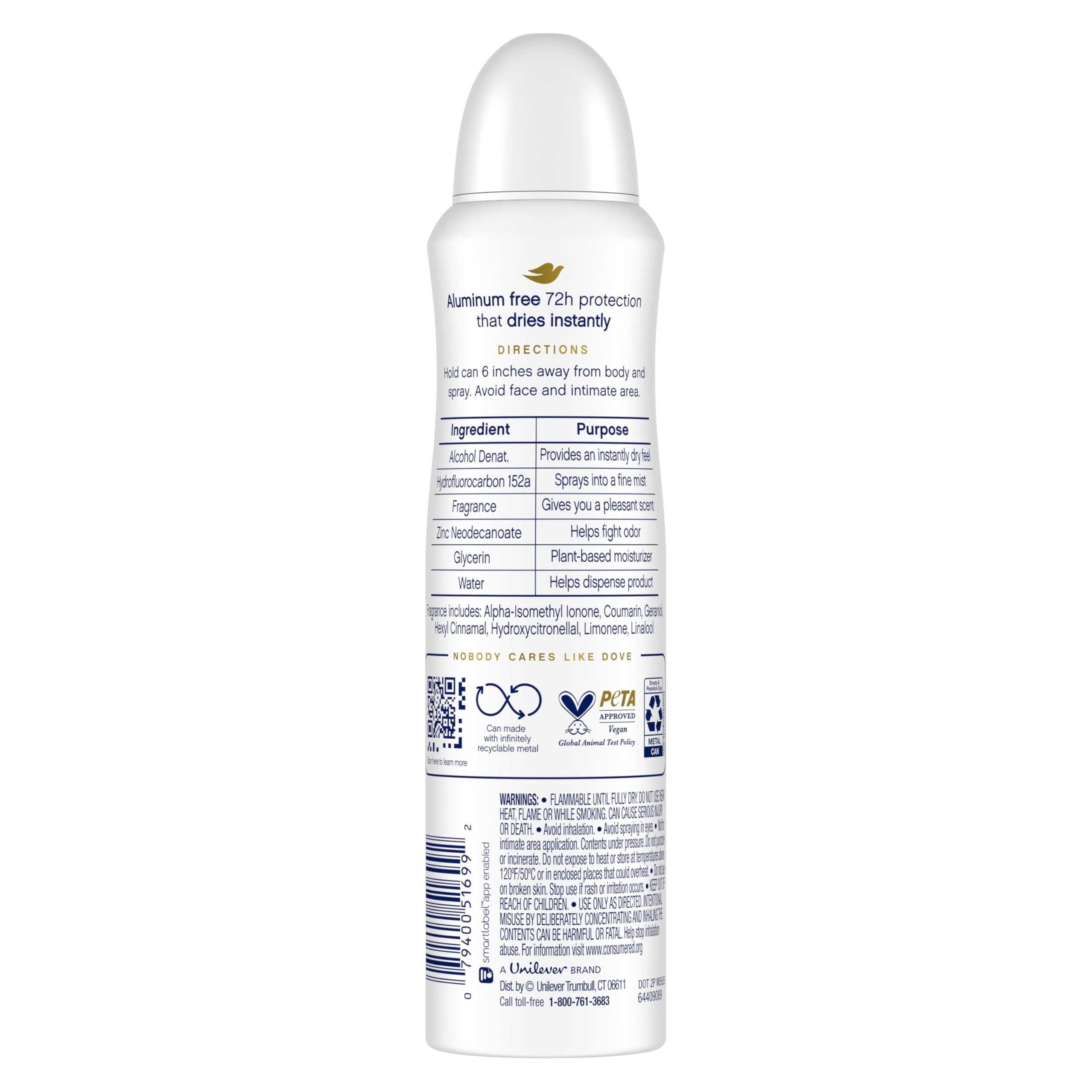 Dove Aluminum Free Deodorant Spray for Women 3 Pack Dragon Fruit & Coconut Cream 72 hour odor protection 4 oz